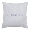 Bastion Collections Kissenhülle I love us 50 x 50 cm grau
