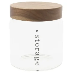 Bastion Collections Vorratsdose mit Holzdeckel Storage schwarz klein