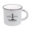 Becher Vintage Maritim Heimathafen weiß