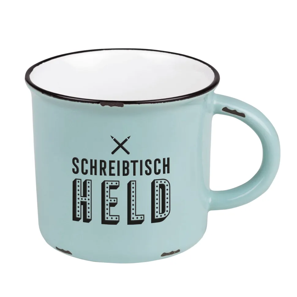Becher Vintage Schreibtischheld graugrün
