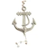 Dekoanhänger Anker mit Muscheln silberfarben groß