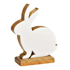 Dekoaufsteller Hase Holz weiß