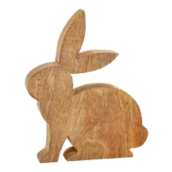 Dekoaufsteller Hase Holz braun groß
