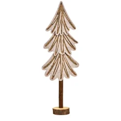 Dekoaufsteller Tanne 45 cm beige