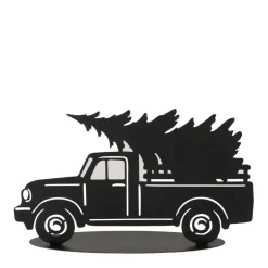 Dekoaufsteller Weihnachtsauto schwarz