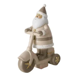 Dekofigur Weihnachtsmann auf Roller