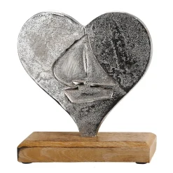 Deko-Herz Boot Aluminium