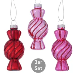 Dekohänger Bonbon 3er-Set pink-rot