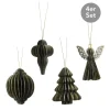 Dekohänger 4er Set dunkelgrün 6 cm
