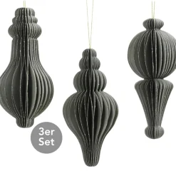 Dekohänger 3er Set graugrün 12 cm