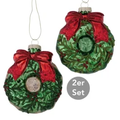Dekohänger Kranz 2er-Set grün