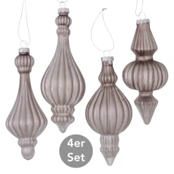 Dekohänger Ornamente 4er-Set grau