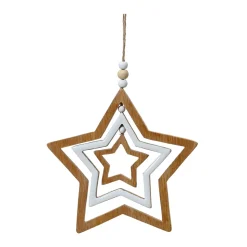 Dekohänger Stern naturfarben-weiß