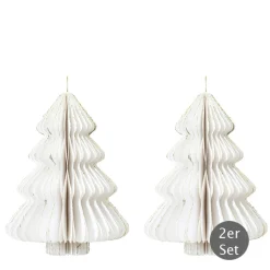Dekohänger Tanne wollweiß 8 cm 2er-Set