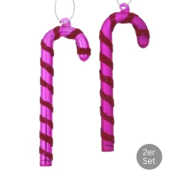 Dekohänger Zuckerstangen 2er-Set pink