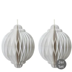 Dekohänger Zwiebel wollweiß 8 cm 2er-Set