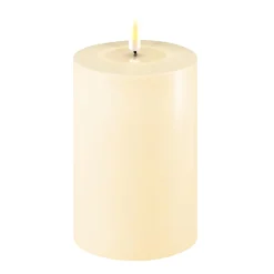 DELUXE LED Stumpenkerze Cremefarben 10 x 15 cm