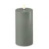 DELUXE LED Stumpenkerze Salbei Grün 7,5 x 15 cm