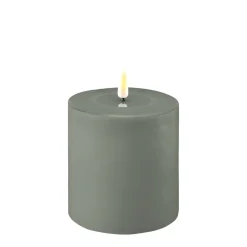 DELUXE LED Stumpenkerze Salbei Grün 10 x 10 cm