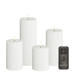 DELUXE LED Stumpenkerzen weiß 4er-Set