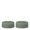 DELUXE LED Teelicht Salbei Grün 2er-Set Groß