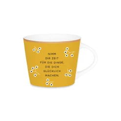 Espresso-Tasse Nimm dir Zeit ockerfarben