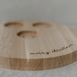 Eulenschnitt Adventskranz Kerzenbrett Merry Christmas