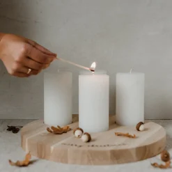 Eulenschnitt Adventskranz Kerzenbrett Merry Christmas