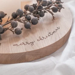 Eulenschnitt Adventskranz Kerzenbrett Merry Christmas