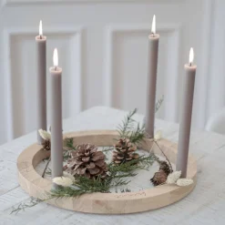 Eulenschnitt Adventskranz aus Eiche