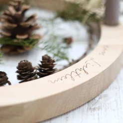 Eulenschnitt Adventskranz aus Eiche