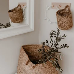 Eulenschnitt Aufbewahrungskorb aus Jute klein