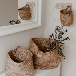 Eulenschnitt Aufbewahrungskorb aus Jute mittel
