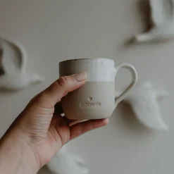 Eulenschnitt Cappuccino-Tasse Glücklich