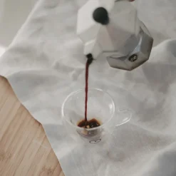 Eulenschnitt doppelwandiges Espressoglas mit Henkel