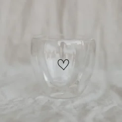 Eulenschnitt Doppelwandiges Herzglas 250 ml