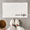 Eulenschnitt Fußmatte Erstmal Kaffee weiß