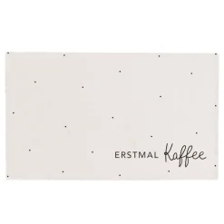 Eulenschnitt Fußmatte Erstmal Kaffee weiß