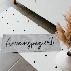 Eulenschnitt Fußmatte Hereinspaziert grau klein