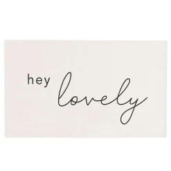 Eulenschnitt Fußmatte Hey Lovely cremefarben groß