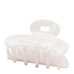 Eulenschnitt Haarspange groß Herz weiß