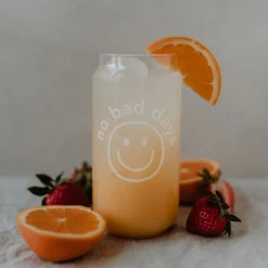 Eulenschnitt hohes Trinkglas No Bad Days weiß