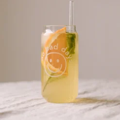 Eulenschnitt hohes Trinkglas No Bad Days weiß