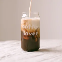 Eulenschnitt hohes Trinkglas Coffee Lover weiß