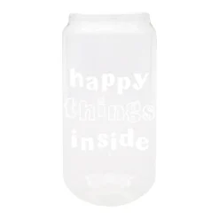 Eulenschnitt hohes Trinkglas Happy Things weiß