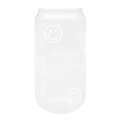 Eulenschnitt hohes Trinkglas Smileys weiß