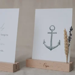 Eulenschnitt Karten- und Trockenblumenständer Papa 2er-Set 12 cm