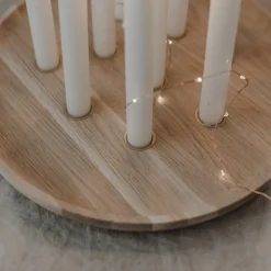 Eulenschnitt Kerzenbrett aus Eiche