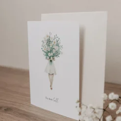 Eulenschnitt Klappkarte Blumenmädchen