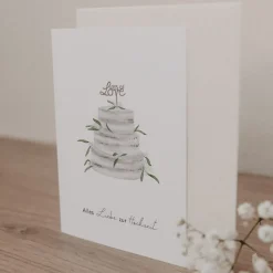 Eulenschnitt Klappkarte Hochzeitstorte
